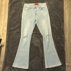 Sky Blue Flare Jeans for Women